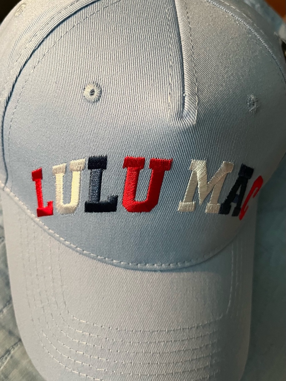 Lulu Mac Light Blue Embroidered Baseball Cap
